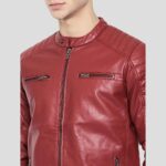 Men Cooper Red Quilted Leather Jacket