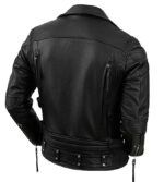 Mens Zipper Biker Leather Jacket