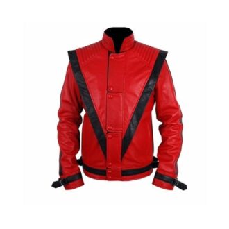 Michael Jackson Thriller Red Leather Jacket