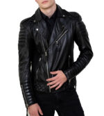 Noah Black Biker Quilted Leather Jacket