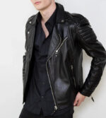 Noah Black Biker Quilted Leather Jacket