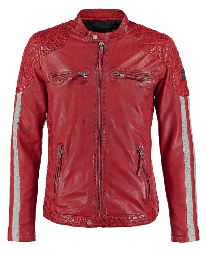 Paul Quilted Red Leather Jacket