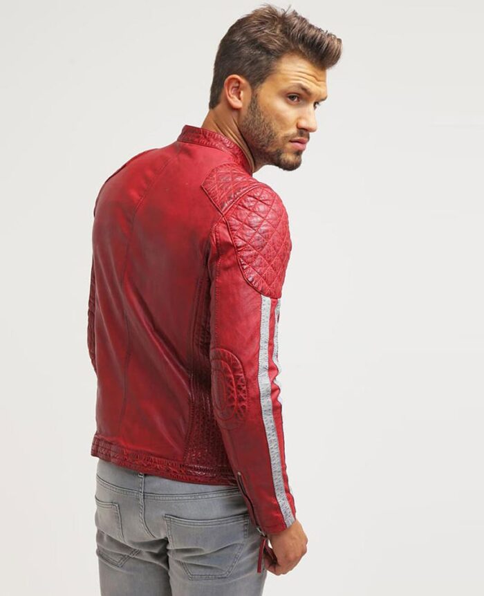 Paul Quilted Red Leather Jacket