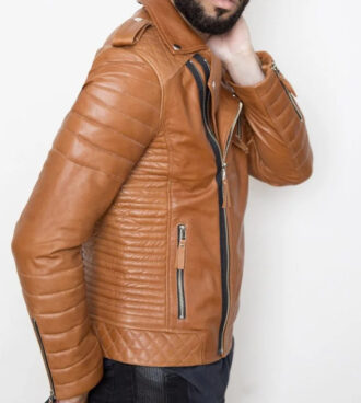 Raiden Brown Biker Leather Jacket