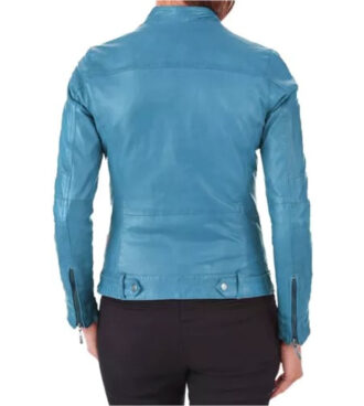 Reese Genuine Lambskin Blue Leather Jacket