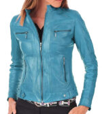 Reese Genuine Lambskin Blue Leather Jacket