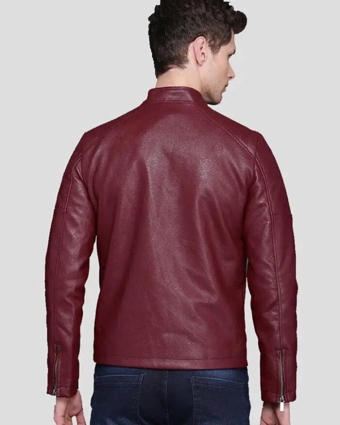 Santiago Burgundy Quilted Leather Jacket