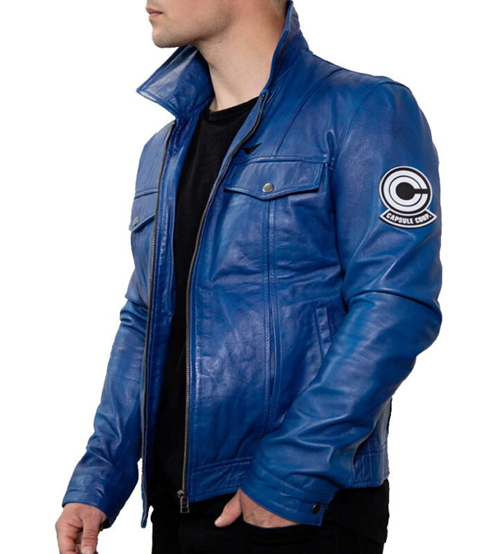 Vincent Blue Trucker Leather Jacket