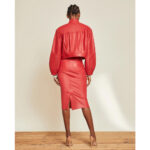 Women's Designer Cropped Red Leather Jacket