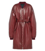 Women's Red Sheepskin Leather Bomber Jacket Coat