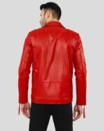 Chris Red Motorcycle Leather Jacket