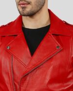 Chris Red Motorcycle Leather Jacket