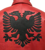 Drakes Albanian Flag Red Leather Jacket