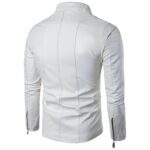 Armand Casual White Leather Jacket