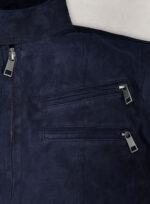 Avan Navy Blue Suede Leather Jacket