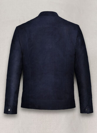 Avan Navy Blue Suede Leather Jacket