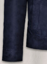 Avan Navy Blue Suede Leather Jacket