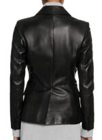 Cora Black Leather Blazer