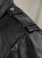 Eaton Black Zippered Biker Leather Jacket