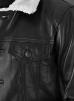 Francis Black And White Sherpa Leather Jacket