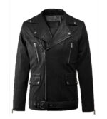 Furton Black Biker Leather Jacket