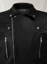 Furton Black Biker Leather Jacket