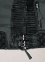 Haley Ray Black Quilted Biker Leather Jacket