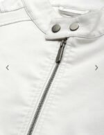 Jilda Castaneda Casual White Leather Jacket