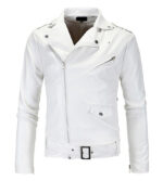 Jonathan Asymmetrical Biker White Leather Jacket