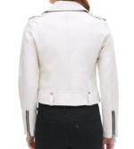 Kelsee Motorcycle White Leather Jacket