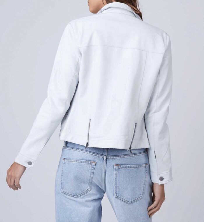 Lana White Trucker Leather Jacket