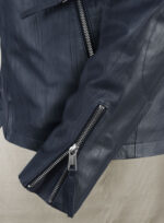 Noah Cafe Racer Blue Leather Jacket