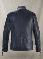 Noah Cafe Racer Blue Leather Jacket