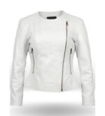 Norma Biker White Leather Jacket