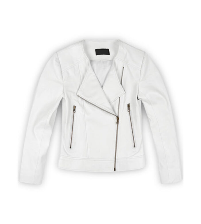 Norma Biker White Leather Jacket