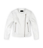 Norma Biker White Leather Jacket