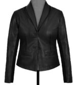 Norma Black Leather Blazer