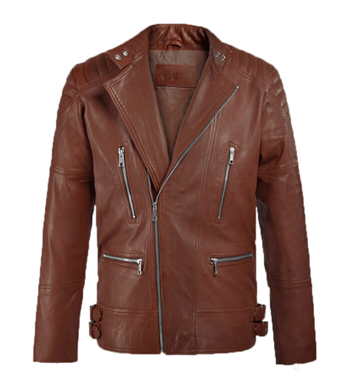 Ranchson Brown Biker Leather Jacket