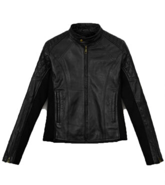 Rave Cafe Racer Black Leather Jacket