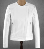 Rumella Lambskin White Leather Jacket