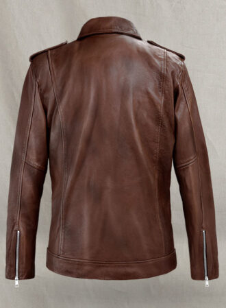 Sheriff Dark Brown Distressed Leather Jacket