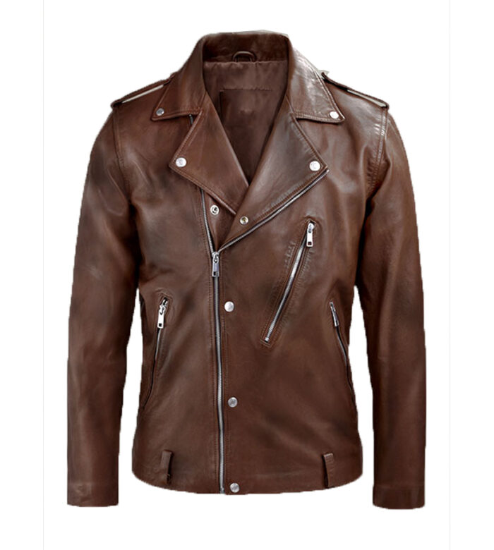 Sheriff Dark Brown Distressed Leather Jacket