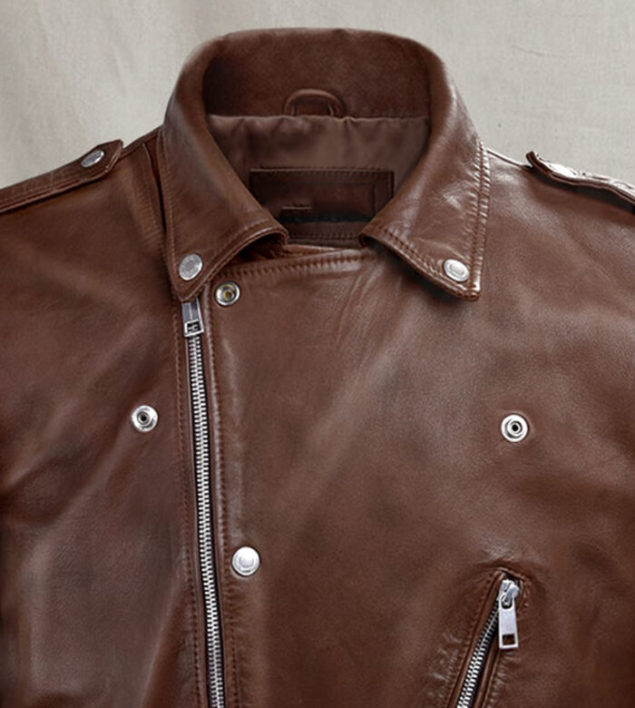 Sheriff Dark Brown Distressed Leather Jacket