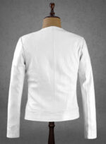 Rumella Lambskin White Leather Jacket