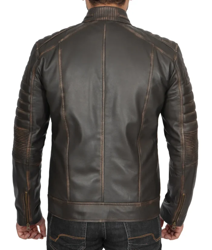 Alexander Dark Brown Cafe Racer Leather Jacket