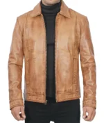 Daniel Camel Brown Vintage Leather Jacket