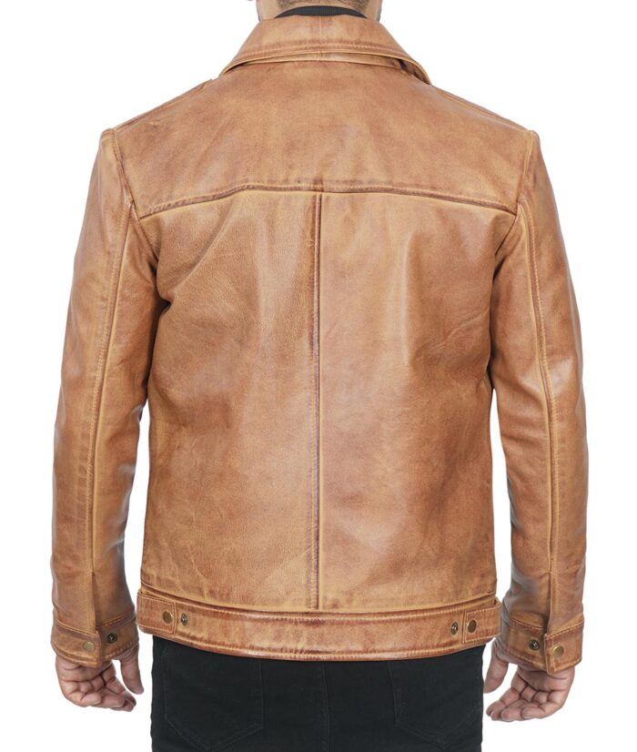 Daniel Camel Brown Vintage Leather Jacket