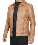 Daniel Camel Brown Vintage Leather Jacket