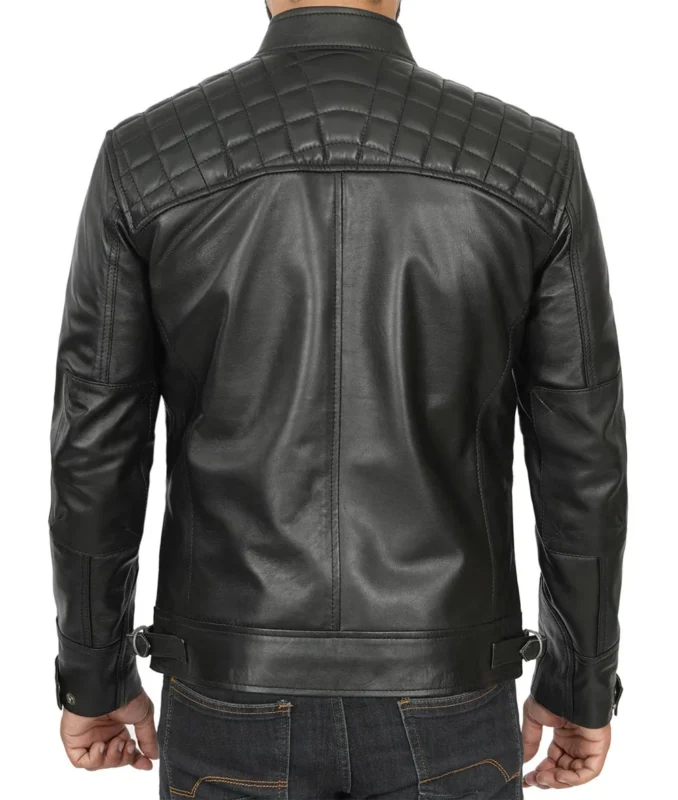 Drakeshire Black Biker Leather Jacket