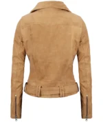 Hazel Asymmetrical Brown Suede Leather Jacket